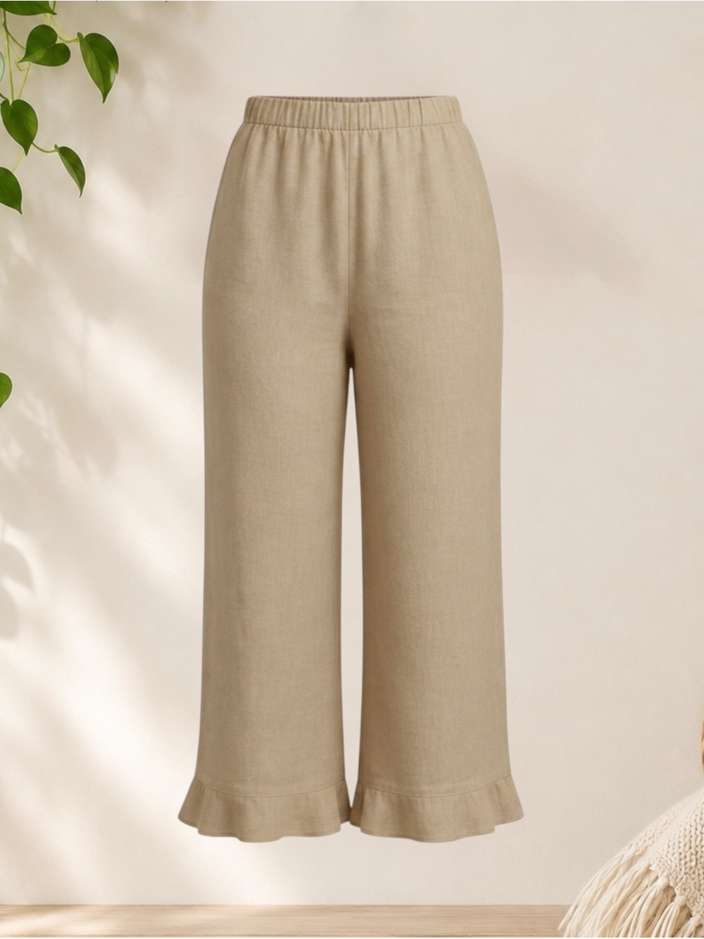 FLAX 100% Linen Cropped Pants – Made in Lithuania – NWOT